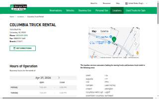 Enterprise Truck Rental of Columbia website