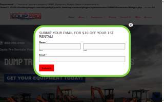 Equip Pro Rentals website