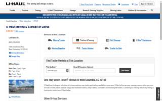 Trailer Rental at U-Haul of West Columbia website