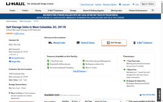 U-Haul Moving & Storage of W Columbia website