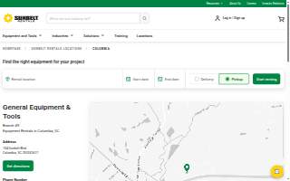 Sunbelt Rentals of Columbia website