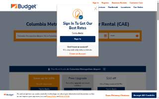 Budget Car Rental of West Columbia website