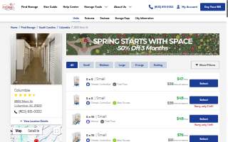 Storage Rentals of America website
