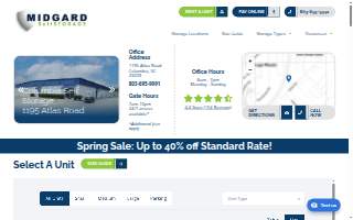 Midgard Self Storage of Columbia website