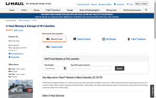 Truck Rental at U-Haul of West Columbia website