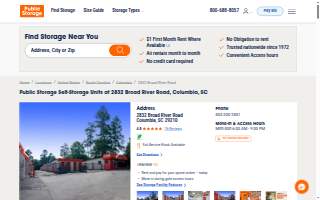 Public Storage of Columbia website