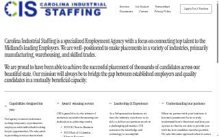 Carolina Industrial Staffing website