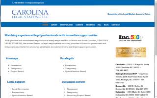 Carolina Legal Staffing website