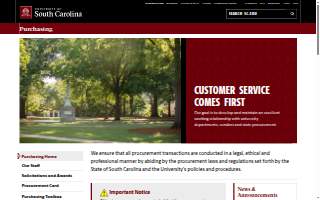 Univ-South Carolina Purchasing website