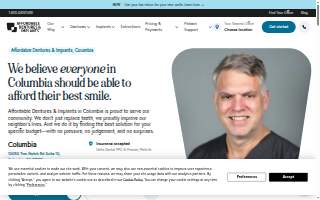 Affordable Dentures & Implants of Columbia website