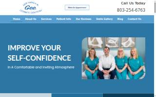 Gee Family & Cosmetic Dentistry website