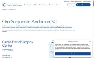 Carolinas Center for Oral & Facial Surgery of Anderson website