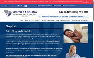 Sleep Center of Columbia website