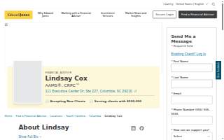 Edward Jones - Financial Advisor: Lindsay Cox, AAMS®|CRPC™ website