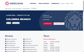 Ameris Bank of Columbia website