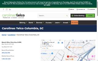 Carolinas Telco Federal Credit Union of Columbia website