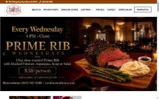 Carolina Seafood & Steak website