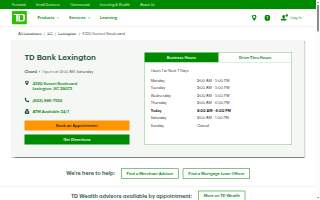 TD Bank of Lexington website