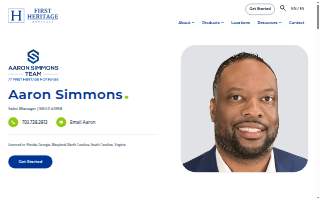 Aaron Simmons at First Heritage Mortgage, LLC website
