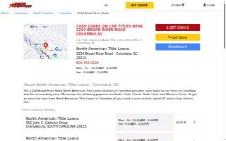 North American Title Loans of Columbia website