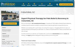 ProMotion Rehab and Sports Medicine - Columbia website