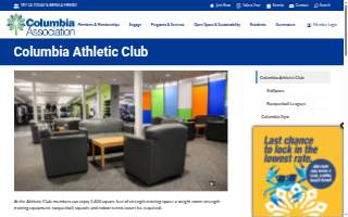 Columbia Athletic Club website
