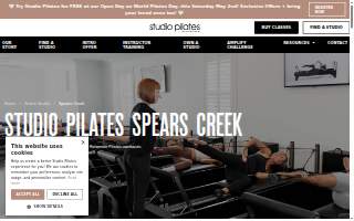 Studio Pilates International Spears Creek website