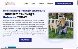 Calm Nature Dog Training website