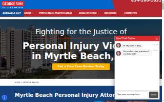 George Sink, P.A. Injury Lawyers of Myrtle Beach website