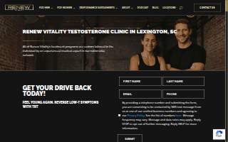Renew Vitality Testosterone Clinic of Lexington website