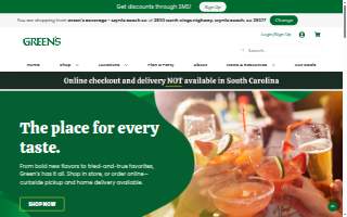 Green's Beverage Warehouse website