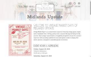 Vintage Market Days of Midlands Upstate SC website