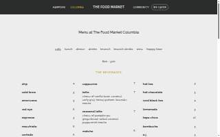 The Food Market Coffee website