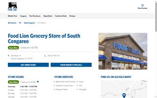 Food Lion of South Congaree website