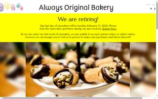 Always Original Bakery website