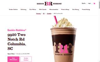 Baskin-Robbins of Columbia website
