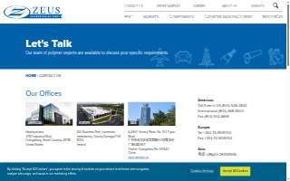 Zeus Industrial Products website