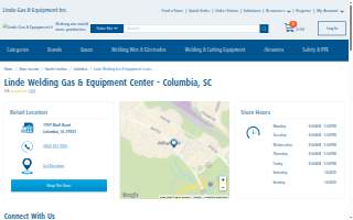 Linde Welding Gas & Equipment Center of Columbia website