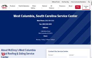McElroy Metal Service Center - West Columbia website