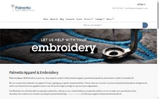 Palmetto Apparel & Embroidery website
