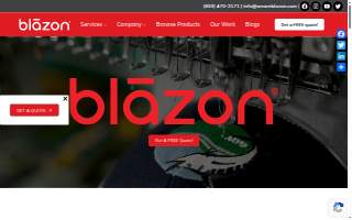Blazon Apparel + Print website