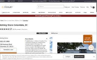 Ashley Store + Outlet of Columbia website