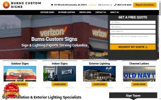 Burns Custom Signs website