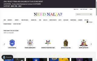 Need Nalia? Greek Paraphernalia Store website