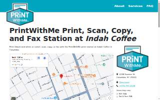 PrintWithMe Print Kiosk at Indah Coffee website
