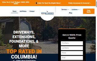 Venture Concrete Columbia website