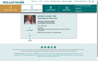 Ashley Lauer, FNP website