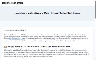 Sell Your House Fast Carolina website