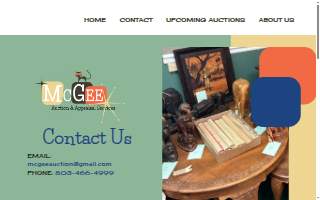 McGee Auction website