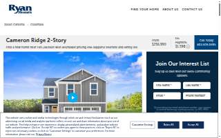 Ryan Homes at Cameron Ridge 2-Story website